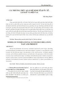 Các phương thức quan hệ kinh tế quốc tế - Lịch sử và hiện tại