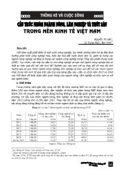 Cấu trúc nhóm ngành nông, lâm nghiệp và thủy sản trong nền kinh tế Việt Nam