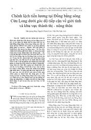 Chênh lệch tiền lương tại Đồng bằng sông Cửu Long dưới góc độ tiếp cận về giới tính và khu vực thành thị - Nông thôn