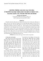 Chương trình giáo dục đa văn hóa ở trường Đại học Khoa học xã hội và nhân văn – Đại học Quốc gia thành phố Hồ Chí Minh