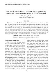 Con người trung tâm và chủ thể - Quan niệm nghệ thuật mới trong Nhật ký trong tù của Hồ Chí Minh