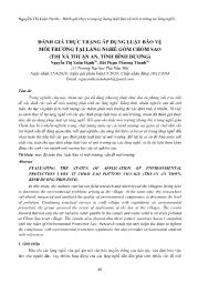 Đánh giá thực trạng áp dụng luật bảo vệ môi trường tại làng nghề gốm chòm sao (thị xã Thuận An, tỉnh Bình Dương)