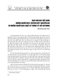 Dịch văn học Việt Nam: Những người dịch truyện Kiều (Nguyễn Du) và những người dịch Nhật ký trong Tù (hồ Chí Minh)