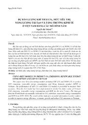 Dự báo lượng khí thải CO2, mức tiêu thụ năng lượng tái tạo và tăng trưởng kinh tế ở Việt Nam bằng các mô hình xám