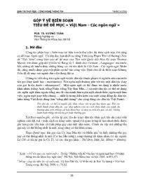 Góp ý về biên soạn tiêu đề đề mục Việt Nam - Các ngôn ngữ