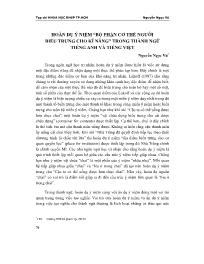 Hoán dụ ý niệm “bộ phận cơ thể người biểu trưng cho kĩ năng” trong thành ngữ tiếng Anh và tiếng Việt