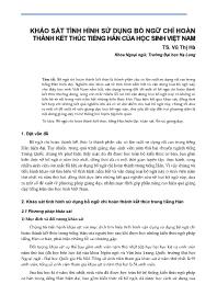 Khảo sát tình hình sử dụng bổ ngữ chỉ hoàn thành kết thúc tiếng Hán của học sinh Việt Nam