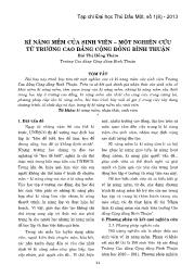 Kĩ năng mềm của sinh viên – một nghiên cứu từ trường cao đẳng cộng đồng Bình Thuận