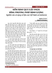 Kiểm định quy luật engel bằng phương pháp định lượng nghiên cứu sử dụng số liệu của Việt Nam và Indonesia