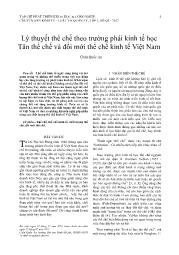 Lý thuyết thể chế theo trường phái kinh tế học Tân thể chế và đổi mới thể chế kinh tế Việt Nam