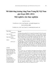 Mô hình tăng trưởng vùng Nam Trung Bộ Việt Nam giai đoạn 2001–2012: Một nghiên cứu thực nghiệm
