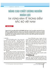 Nâng cao chất lượng nguồn nhân lực - Tại vùng kinh tế trọng điểm Bắc Bộ Việt Nam