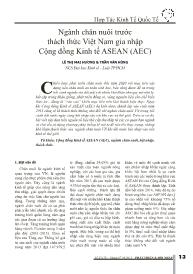 Ngành chăn nuôi trước thách thức Việt Nam gia nhập Cộng đồng Kinh tế ASEAN (AEC)