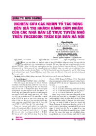 Nghiên cứu các nhân tố tác động đến giá trị khách hàng cảm nhận của các nhà bán lẻ trực tuyến nhỏ trên Facebook trên địa bàn Hà Nội