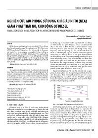 Nghiên cứu mô phỏng sử dụng khí giàu ni tơ (NEA) giảm phát thải nox cho động cơ Diesel