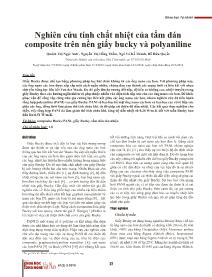 Nghiên cứu tính chất nhiệt của tấm dán composite trên nền giấy bucky và polyaniline