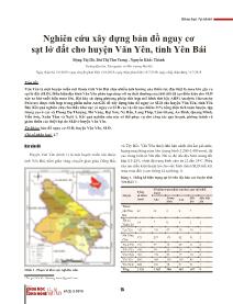 Nghiên cứu xây dựng bản đồ nguy cơ sạt lở đất cho huyện Văn Yên, tỉnh Yên Bái