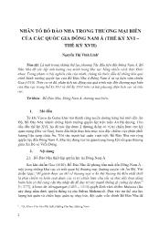 Nhân tố Bồ Đào Nha trong thương mại biển của các quốc gia Đông Nam Á (thế kỷ XVI – thế kỷ XVII)