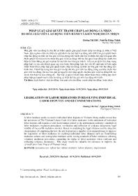 Pháp luật giải quyết tranh chấp lao động cá nhân do hòa giải viên lao động tiến hành và kiến nghị hoàn thiện