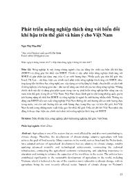 Phát triển nông nghiệp thích ứng với biến đổi khí hậu trên thế giới và hàm ý cho Việt Nam