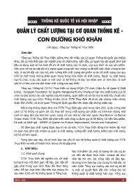 Quản lý chất lượng tại cơ quan thống kê - Con đường khó khăn