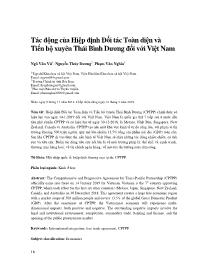 Tác động của hiệp định đối tác toàn diện và tiến bộ xuyên Thái Bình Dương đối với Việt Nam
