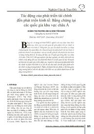 Tác động của phát triển tài chính đến phát triển kinh tế: Bằng chứng tại các quốc gia khu vực châu Á