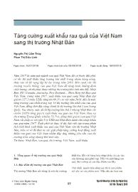 Tăng cường xuất khẩu rau quả của Việt Nam sang thị trường Nhật Bản