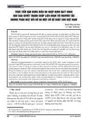Thực tiễn vận dụng điềuXX (hiệp định GATT 1994) vào giải quyết tranh chấp liên quan tới nguyên tắc không phân biệt đối xử và một số đề xuất cho Việt Nam