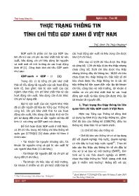 Thực trạng thông tin tính chỉ tiêu gdp xanh ở Việt Nam