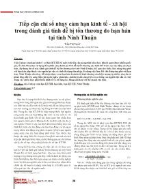 Tiếp cận chỉ số nhạy cảm hạn kinh tế - Xã hội trong đánh giá tính dễ bị tổn thương do hạn hán tại tỉnh Ninh Thuận