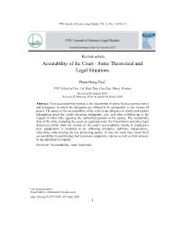 Trách nhiệm giải trình của tòa án - Một số khía cạnh lí luận, pháp lí