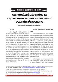 Vai trò của số liệu thống kê trong hoạch định chính sách1 dựa trên bằng chứng