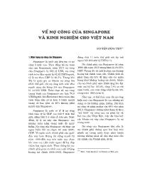 Về nợ công của Singapore và kinh nghiệm cho Việt Nam