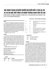 Xác định tham số điều khiển bộ biến đổi 3 pha AC-DCAC-AC đa bậc nối tầng có khâu trung gian tần số cao