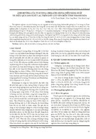 Ảnh hưởng của vi lượng chelates (edta) đến năng suất và hiệu quả sản xuất lạc trên đất cát ven biển tỉnh Thanh Hóa