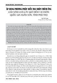 Áp dụng phương pháp điều tra nhóm thích ứng cho năm loài cây quý hiếm tại vườn quốc gia Xuân Sơn, Tỉnh Phú Thọ