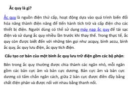 Bài giảng Ắc quy