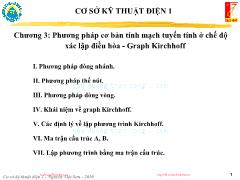 Bài giảng Cơ sở kỹ thuật điện 1 - Chương 3: Phương pháp cơ bản tính mạch tuyến tính ở chế độ xác lập điều hòa - Graph Kirchhoff- Nguyễn Viết Sơn