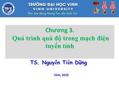 Bài giảng Cơ sở lý thuyết mạch điện - Chương 3: Quá trình quá độ trong mạch điện tuy - Nguyễn Tiến Dũng