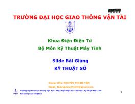 Bài giảng Kỹ thuật số - Chương 1: Các hệ thống số đếm - Nguyễn Thị Bé Tám