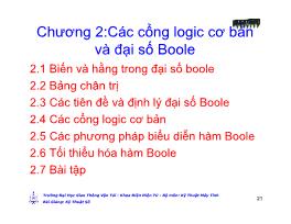 Bài giảng Kỹ thuật số - Chương 2: Các cổng logic cơ bản và đại số Boole - Nguyễn Thị Bé Tám