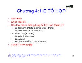 Bài giảng Kỹ thuật số - Chương 4: Hệ tổ hợp - Nguyễn Thị Bé Tám