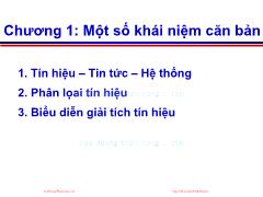 Bài giảng Lý thuyết tín hiệu - Chương I: Một số khái niệm căn bản - Võ Thị Thu Sương