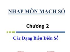 Bài giảng Nhập môn mạch số - Chương 2: Các dạng biểu diễn số - Hồ Ngọc Diễm