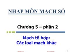 Bài giảng Nhập môn mạch số - Chương 4, Phần 2: Mạch tổ hợp Các loại mạch khác - Hồ Ngọc Diễm