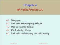 Bài giảng Thiết kế đường dây và trạm biến áp - Chương 4: Máy biến áp điện lực - Huỳnh Quốc Việt