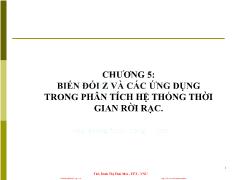 Bài giảng Tín hiệu và hệ thống - Chương 5: Biến đổi Z và các ứng dụng trong phân tích hệ thống thời gian rời rạc - Đinh Thị Thái Mai