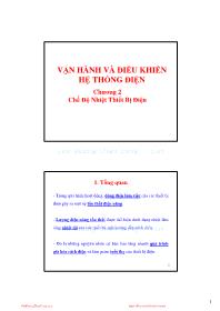 Bài giảng Vận hành và điều khiển hệ thống điện - Chương 2: Chế độ nhiệt thiết bị điện - Võ Ngọc Điều