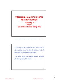 Bài giảng Vận hành và điều khiển hệ thống điện - Chương 4, Phần 1: Điều khiển tần số trong hệ thống điện - Võ Ngọc Điều